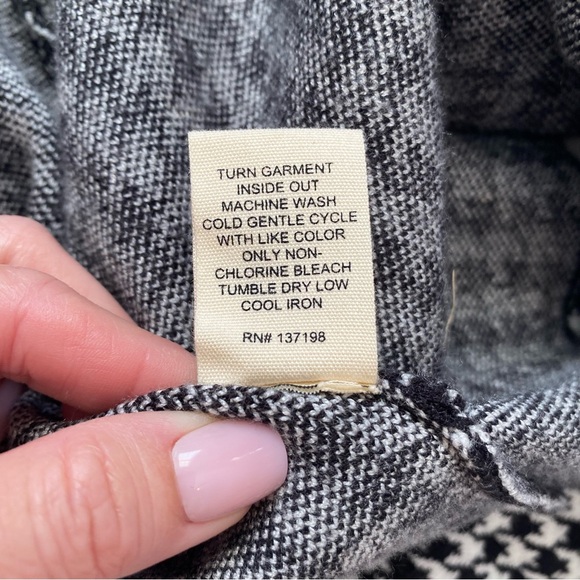 Marled Houndstooth Longline Double Breasted Button Sweater Blazer size Medium - Picture 6 of 9